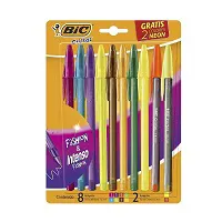 Boligrafo Bic Cristal Upn1.2mm Blister x 8u + 2 Neon 1.6mm