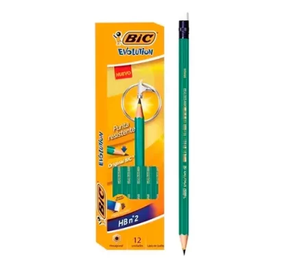 Lapiz negro Bic Evolution c/goma