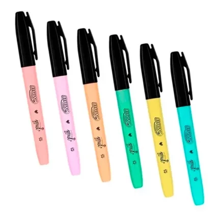 Resaltadores Finos Color Pastel Pote x24 brw