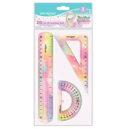 Set Geometria Flexible Pastel c/ Glitter de 3 elem Olami